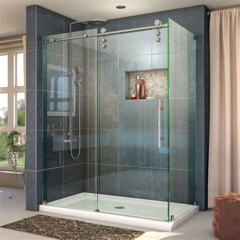 Keep in mind that a heavier glass door requires sturdier mounting. . Lowes glass shower doors